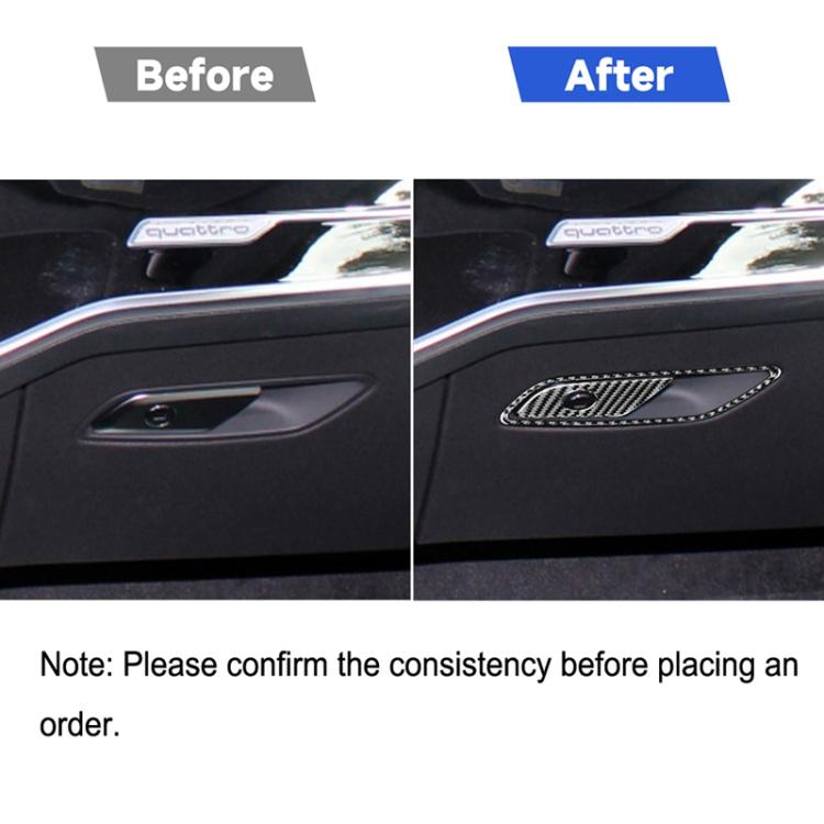 Car Carbon Fiber Front Passenger Seat Storage Box Switch Decorative Sticker for Audi A6L / A7 2019-, Left Drive, Front Passenger Seat Storage Box Switch, Left Drive