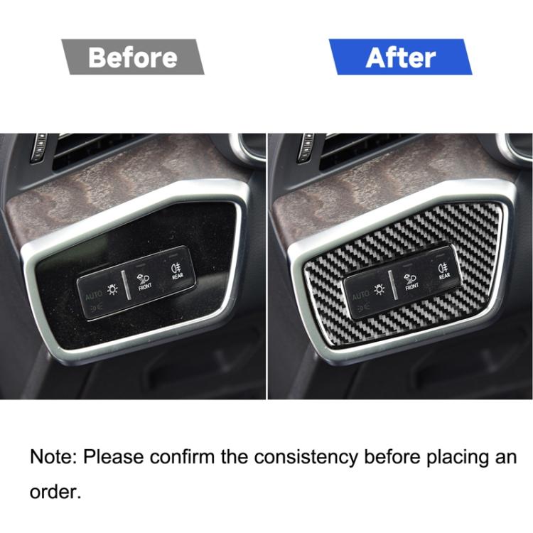 Car Carbon Fiber Headlight Switch Decorative Sticker for Audi A6L / A7 2019-, Left Drive, Headlight Switch