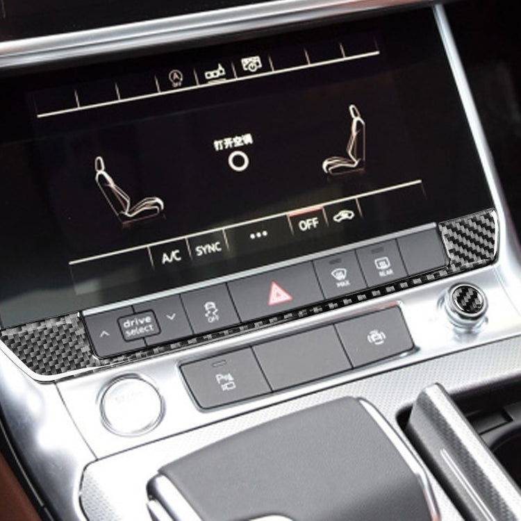 Car Carbon Fiber Warning Panel Buttons Decorative Sticker for Audi A6L / A7 2019-, Left and Right Drive Universal, Warning Panel Buttons