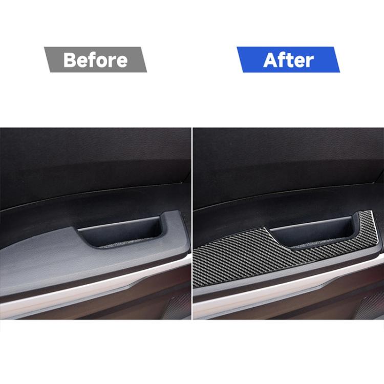 4 PCS / Set Carbon Fiber Car Door Armrest Panel Decorative Sticker for Toyota Tundra 2014-2018, Left Right Driving, Door Armrest Panel