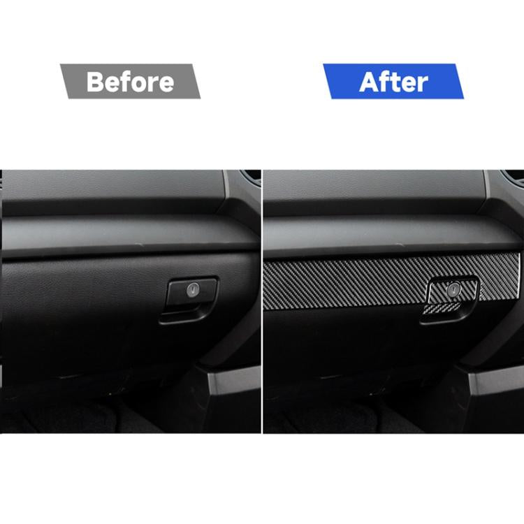 3 PCS / Set Carbon Fiber Car Co-pilot Glove Box Decorative Sticker for Toyota Tundra 2014-2018, Right Driving, Co-pilot Glove Box, Right Driving