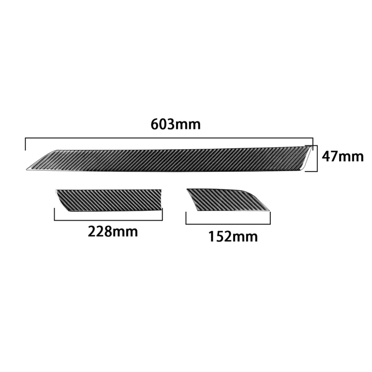 3 PCS / Set Carbon Fiber Car Center Console Decorative Sticker for Toyota Tundra 2014-2018, Left Driving, Center Console , Left Driving