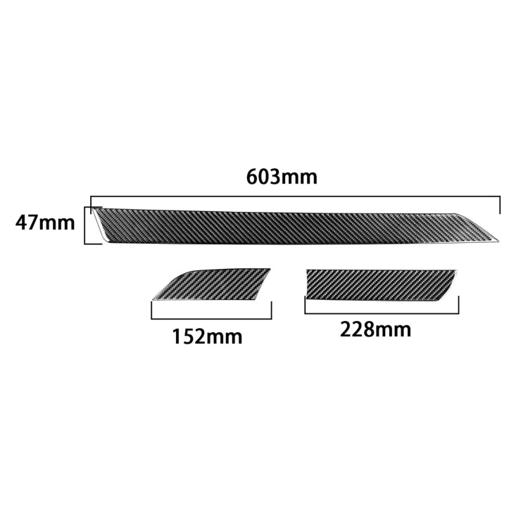 3 PCS / Set Carbon Fiber Car Center Console Decorative Sticker for Toyota Tundra 2014-2018, Right Driving, Center Console , Right Driving