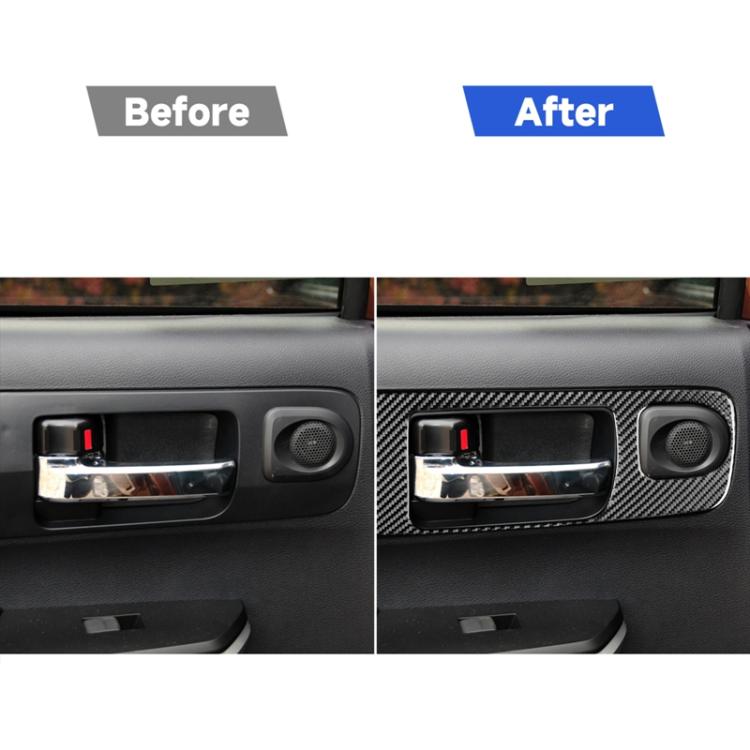 4 PCS / Set Carbon Fiber Car Door Inner Handle Decorative Sticker for Toyota Tundra 2014-2018, Left Driving, Door Inner Handle, Left Driving