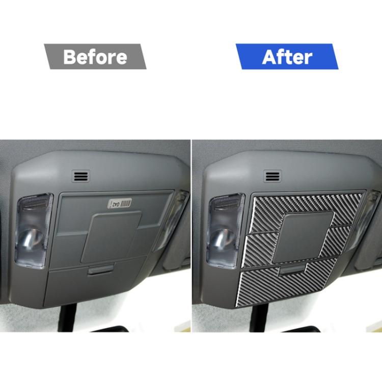 4 PCS / Set Carbon Fiber Car Front Row Reading Light Panel Decorative Sticker for Toyota Tundra 2014-2018, Left Right Driving Universal, Front Row Reading Light Panel