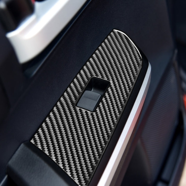 4 PCS / Set Carbon Fiber Car Glass Lift Switch Ring Decorative Sticker for Toyota Tundra 2014-2018, Left Driving, Glass Lift Switch Ring, Left Driving