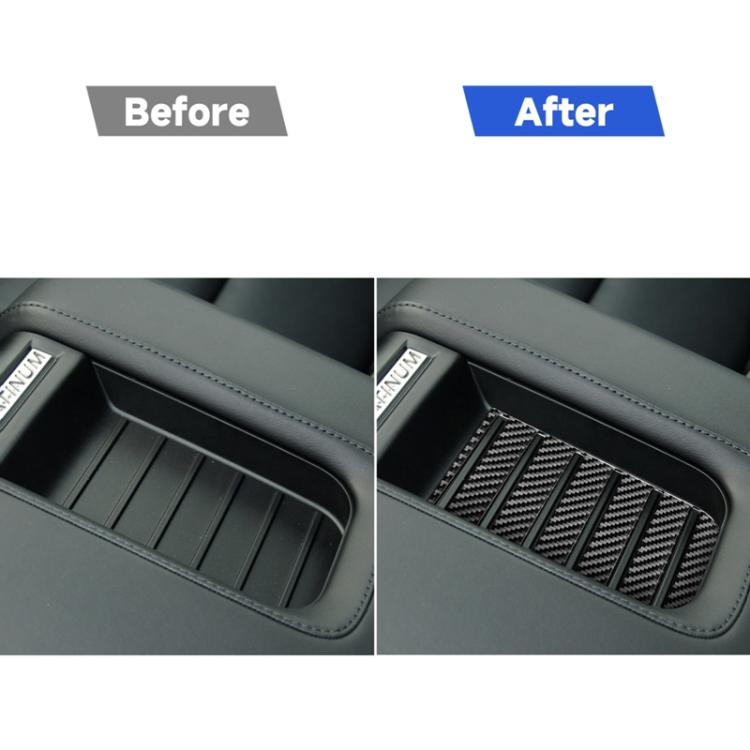 Carbon Fiber Car Armrest Box Slot Pad Decorative Sticker for Toyota Tundra 2014-2018, Left Right Driving Universal, Armrest Box Slot Pad