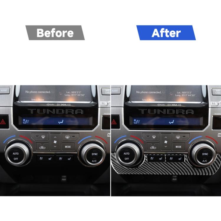 2 PCS / Set Carbon Fiber Car Central Control Air Conditioner Switch Panel Decorative Sticker for Toyota Tundra 2014-2018, Left Right Driving Universal, Central Control Air Conditioner Switch Panel
