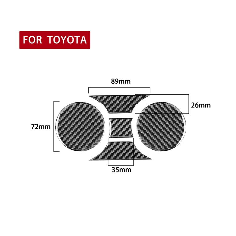 5 PCS / Set Carbon Fiber Car Central Control Cup Holder Panel Decorative Sticker for Toyota Tundra 2014-2018, Left Right Driving Universal, Central Control Cup Holder Panel