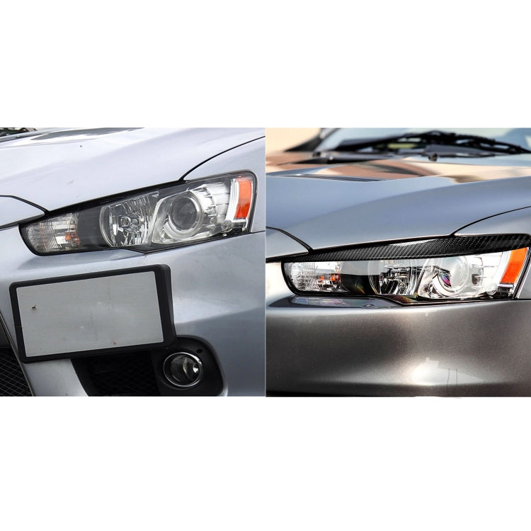 2 PCS / Set Carbon Fiber Car Lamp Eyebrow Decorative Sticker for Mitsubishi Lancer EVO 2008-2014, Drop Glue Version, For Mitsubishi Lancer EVO 2008-2014