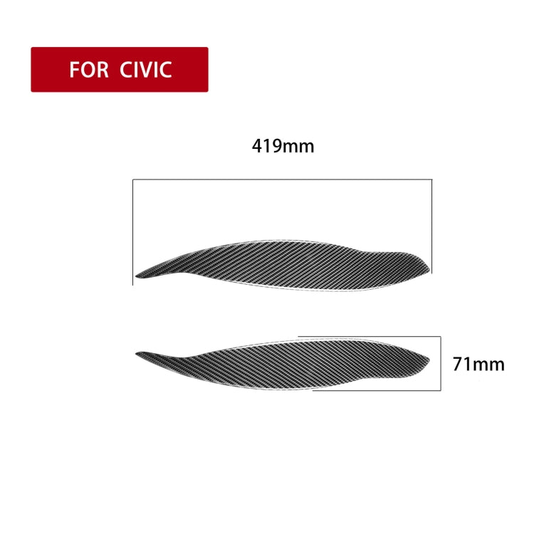 2 PCS / Set Carbon Fiber Car Lamp Eyebrow Decorative Sticker for Honda Civic 1999-1900, Drop Glue Version, For Honda Civic 1999-1900