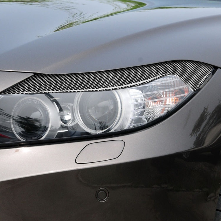 2 PCS / Set Carbon Fiber Car Lamp Eyebrow Decorative Sticker for BMW Z4 / E89 2009-2015, Drop Glue Version, For BMW Z4 / E89 2009-2015