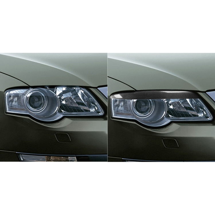 2 PCS / Set Carbon Fiber Car Lamp Eyebrow Decorative Sticker for Volkswagen Passat B6 3C 2005-2010, Drop Glue Version, For Volkswagen Passat B6 3C 2005-2010