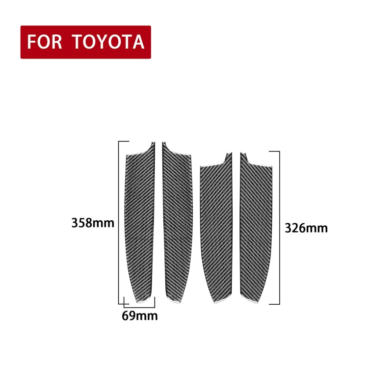 4 PCS / Set Carbon Fiber Car Door Inner Armrest Decorative Sticker for Toyota 4Runner 2010-2020, Door Inner Armrest