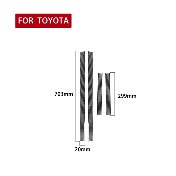 4 PCS / Set Carbon Fiber Car Outer Threshold Decorative Sticker for Toyota 4Runner 2010-2020, Outer Threshold