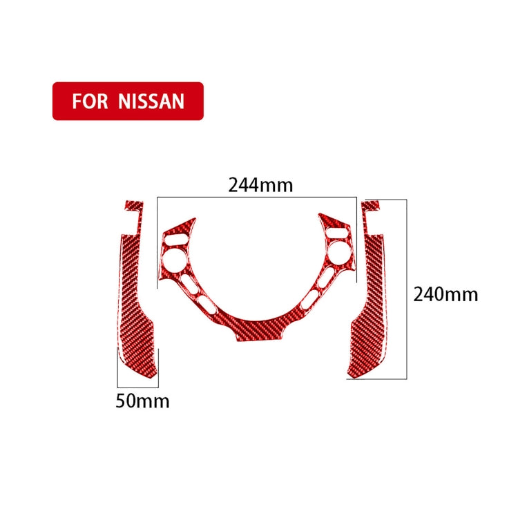 3 PCS / Set Carbon Fiber Car Dashboard Steering Wheel Buttons Decorative Sticker for Nissan GTR R35 2008-2016, Left and Right Driving Universal, Dashboard Steering Wheel Buttons