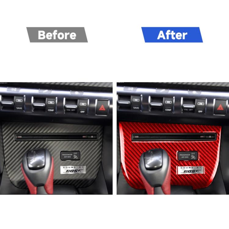 Carbon Fiber Car CD Player Console A Version Decorative Sticker for Nissan GTR R35 2008-2016, Left Driving, CD Player Console A Version