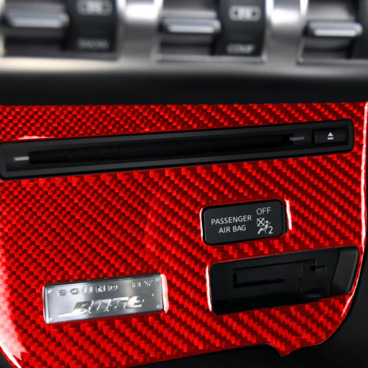 Carbon Fiber Car CD Player Console C Version Decorative Sticker for Nissan GTR R35 2008-2016, Left Driving, CD Player Console C Version
