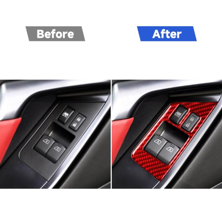 2 PCS / Set Carbon Fiber Car Window Lift Defogger Button Decorative Sticker for Nissan GTR R35 2008-2016, Left Driving, Window Lift Defogger Button, Left Driving