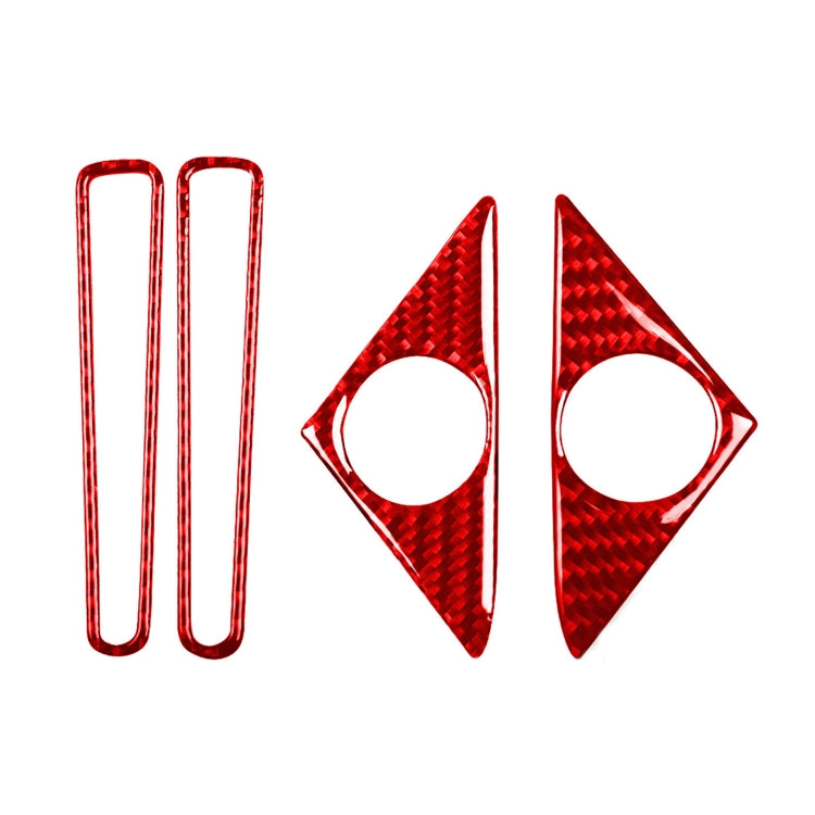 4 PCS / Set Carbon Fiber Car Door Horn + Window Air Outlet Decorative Sticker for Nissan GTR R35 2008-2016, Left and Right Driving Universal, Door Horn + Window Air Outlet