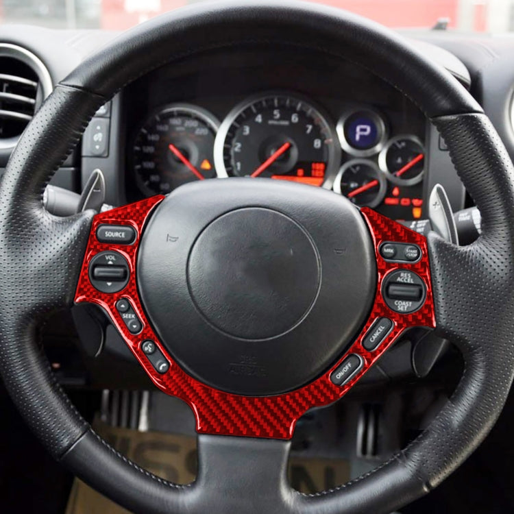 Carbon Fiber Car Steering Wheel Buttons Decorative Sticker for Nissan GTR R35 2008-2016, Left and Right Driving Universal, Steering Wheel Buttons
