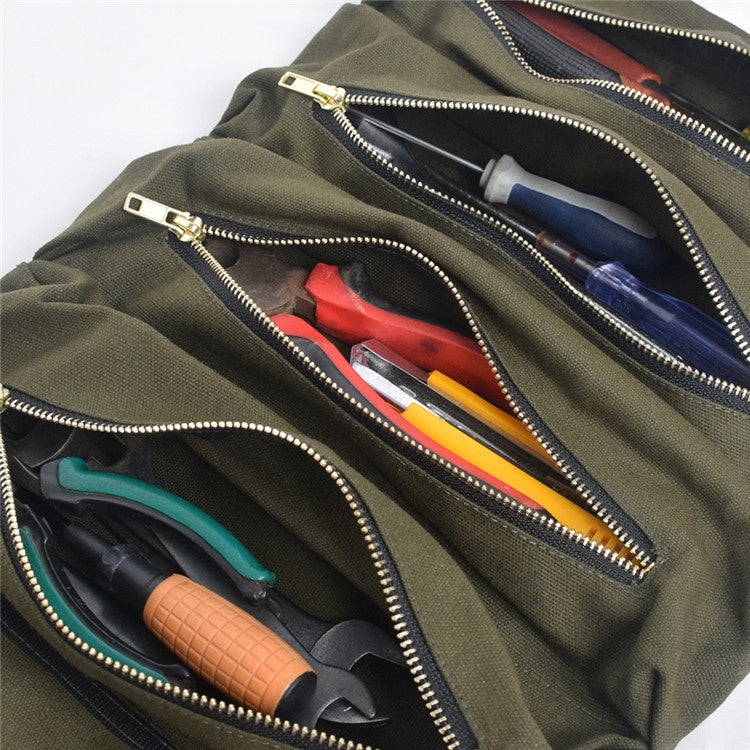 Car Auto Multi-function Canvas Storage Bag Portable Tool Bag Hanging Pocket Bag, Multi-function Khaki, Multi-function Army Green