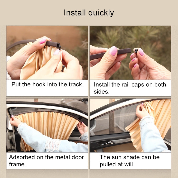 2 PCS Car Auto Sunshade Curtains Windshield Cover for the Rear Seat, Rear Seat, Black, Rear Seat, Gold, Rear Seat, Silver