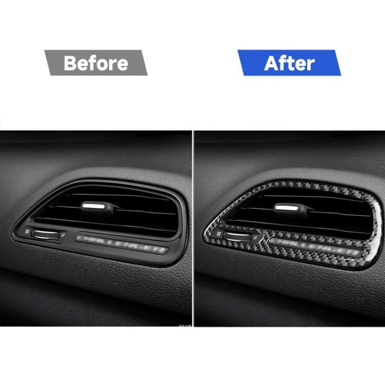 Carbon Fiber Car Instrument Right Air Outlet Decorative Sticker for Dodge Challenger 2015 to Now, Left Driving, Instrument Right Air Outlet