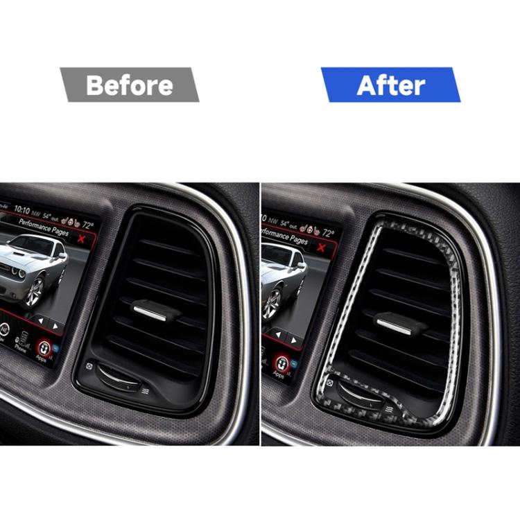 Carbon Fiber Car Instrument Middle Air Outlet Decorative Sticker for Dodge Challenger 2015 to Now, Left Driving, Instrument Middle Air Outlet