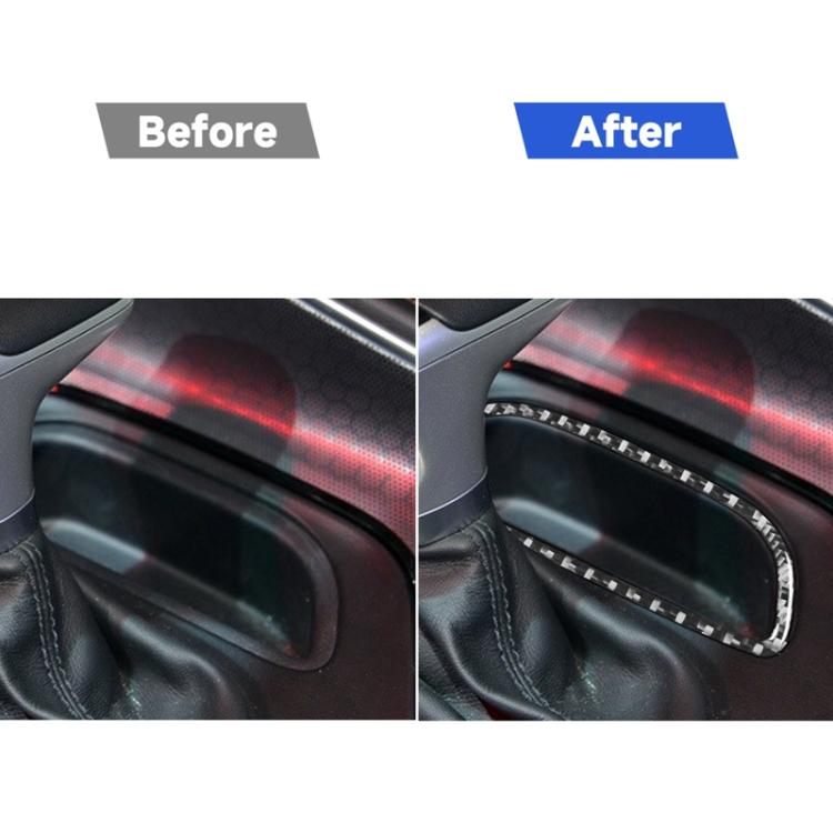 Carbon Fiber Car Gear Storage Box Frame Decorative Sticker for Dodge Challenger 2015 to Now, Left Driving, Gear Storage Box Frame