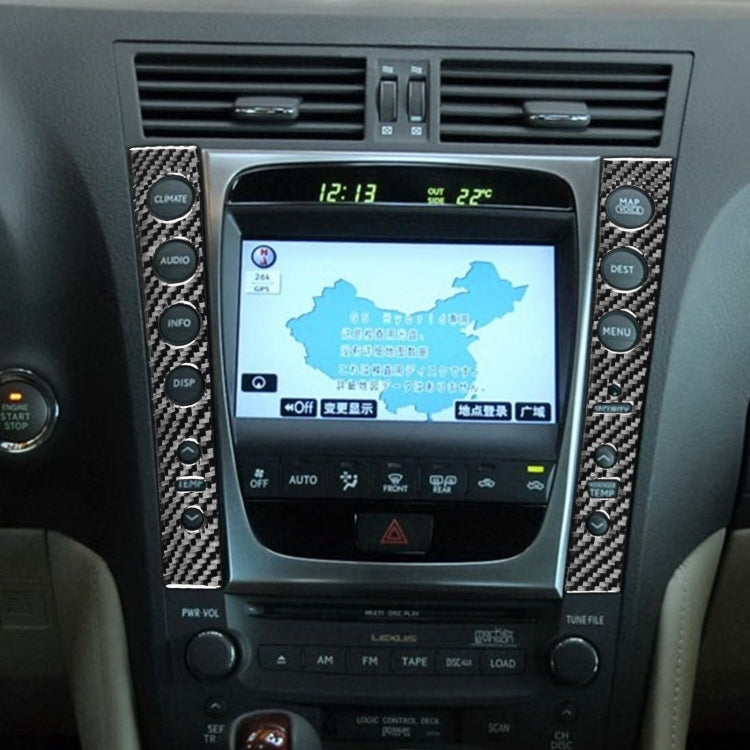 2 PCS / Set Carbon Fiber Car Central Control Panel B Version Decorative Sticker for Lexus GS 2006-2011,Left and Right Drive Universal, Central Control Panel B Version