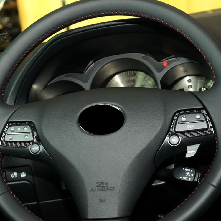 2 PCS / Set Carbon Fiber Car Steering Wheel Button A Version Decorative Sticker for Lexus GS 2006-2011,Left and Right Drive Universal, Steering Wheel Button A Version