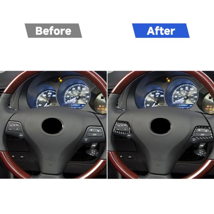 2 PCS / Set Carbon Fiber Car Steering Wheel Button A Version Decorative Sticker for Lexus GS 2006-2011,Left and Right Drive Universal, Steering Wheel Button A Version