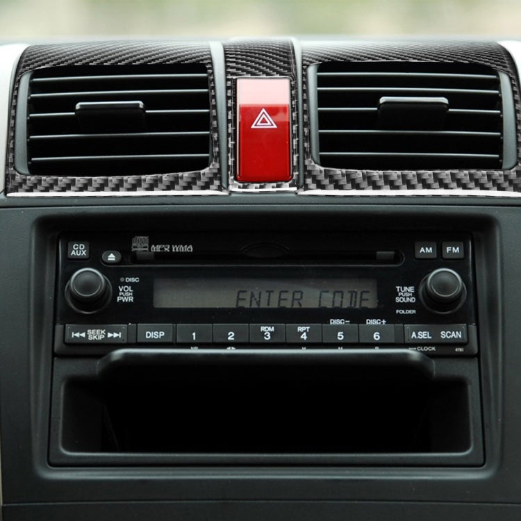 3 PCS / Set Carbon Fiber Car Central Control Air Outlet Panel Decorative Sticker for Honda CRV 2007-2011,Left and Right Drive Universal, Central Control Air Outlet Panel