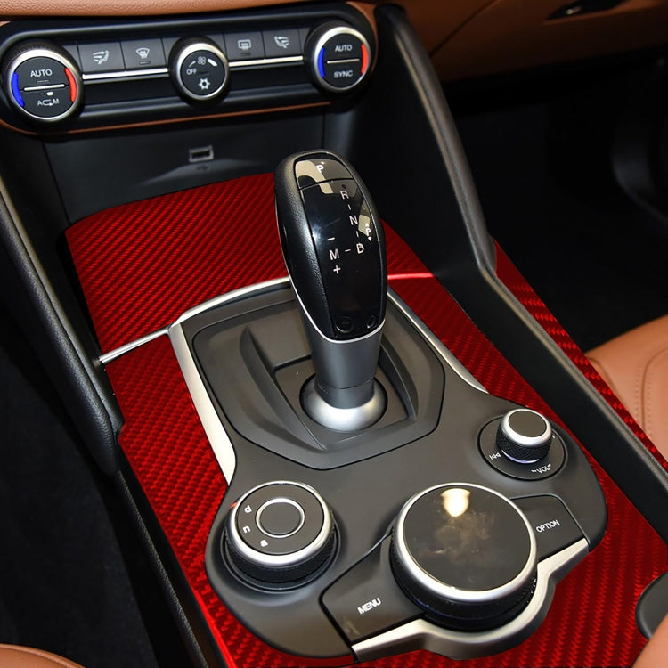 3 PCS / Set Carbon Fiber Car Gear Box Panel Decorative Sticker for Alfa Romeo Giulia 2017-2019,Left Drive, Gear Box Panel,Left Drive