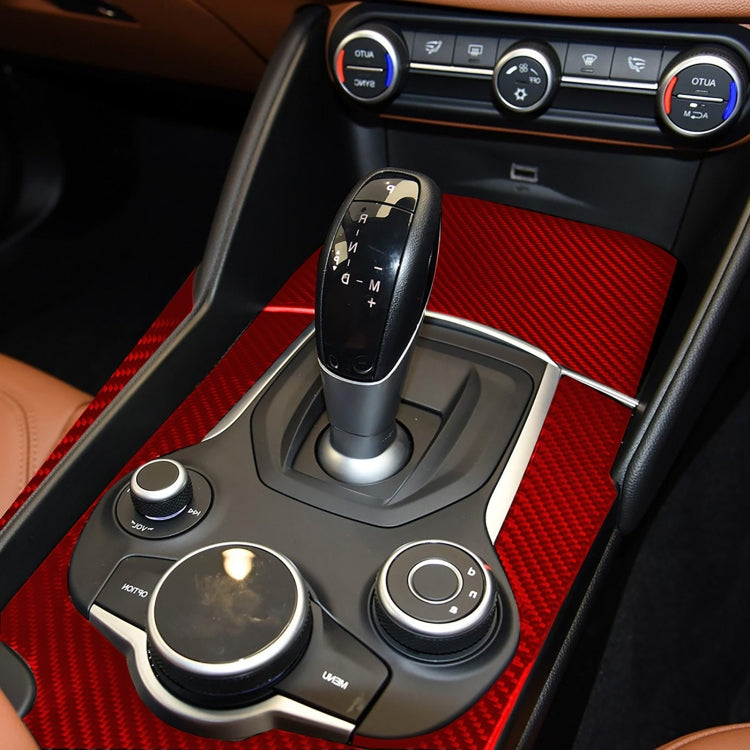 3 PCS / Set Carbon Fiber Car Gear Box Panel Decorative Sticker for Alfa Romeo Giulia 2017-2019,Right Drive, Gear Box Panel,Right Drive