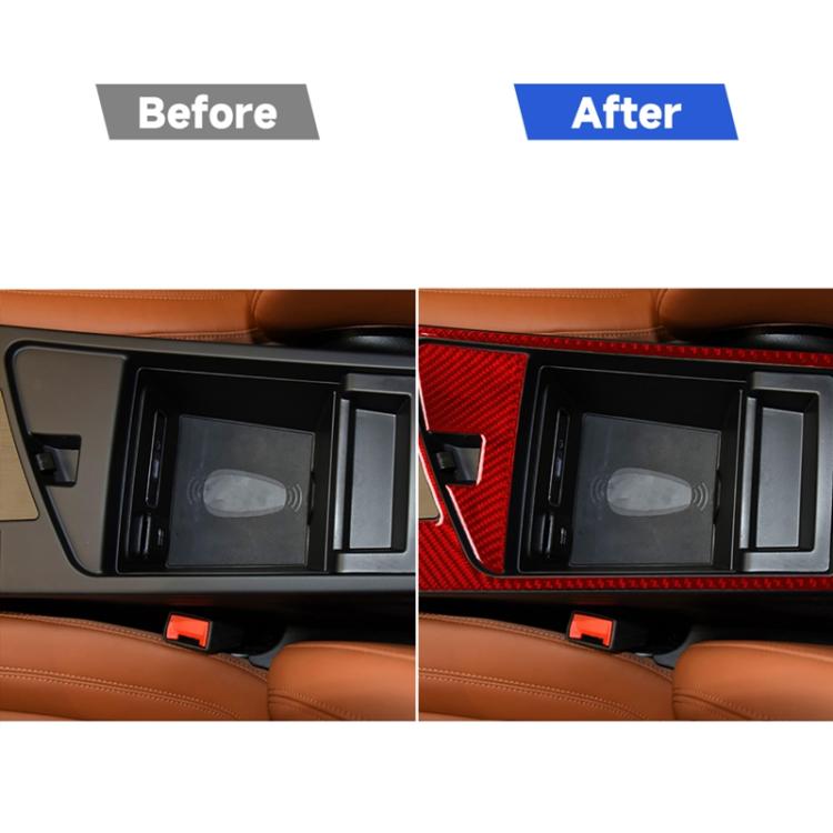 2 PCS / Set Carbon Fiber Car Armrest Box Frame Decorative Sticker for Alfa Romeo Giulia 2017-2019,Left Drive, Armrest Box Frame,Left Drive