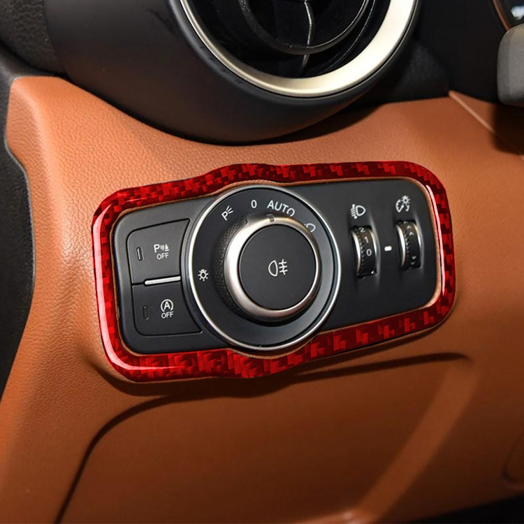 Carbon Fiber Car Headlight Switch Panel Decorative Sticker for Alfa Romeo Giulia 2017-2019,Left Drive, Headlight Switch Panel,Left Drive