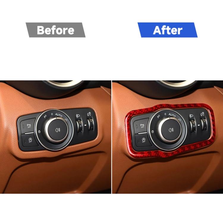 Carbon Fiber Car Headlight Switch Panel Decorative Sticker for Alfa Romeo Giulia 2017-2019,Left Drive, Headlight Switch Panel,Left Drive