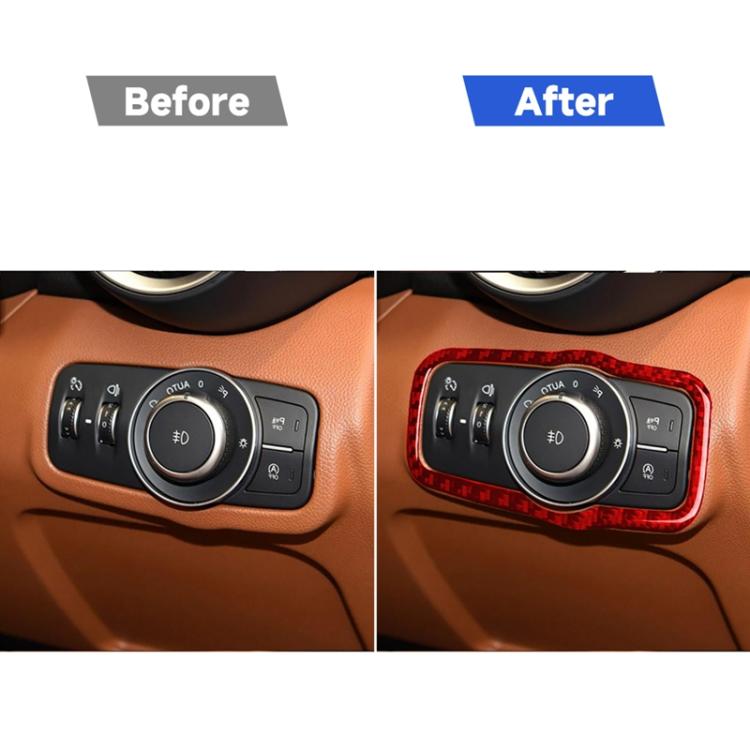 Carbon Fiber Car Headlight Switch Panel Decorative Sticker for Alfa Romeo Giulia 2017-2019,Right Drive, Headlight Switch Panel,Right Drive