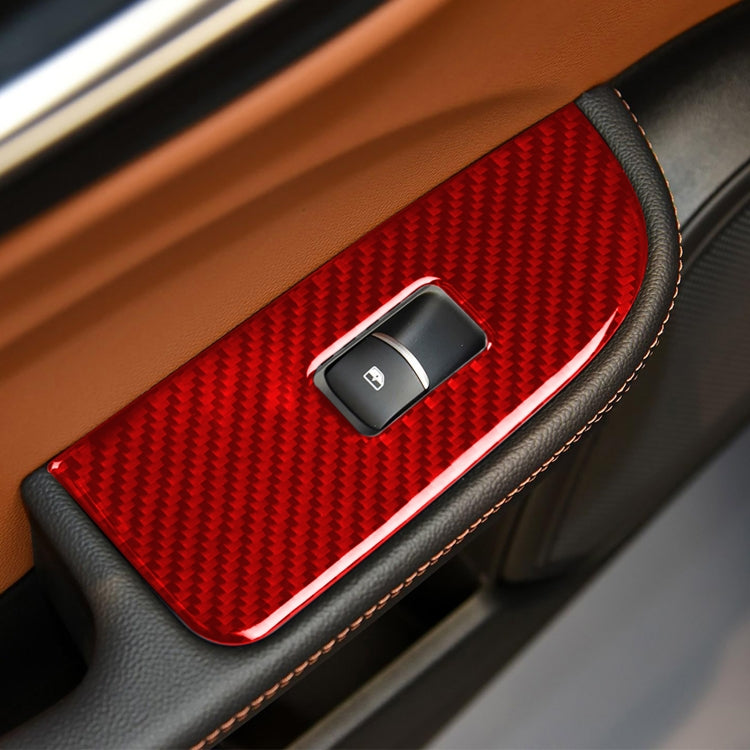 4 PCS / Set Carbon Fiber Car Window Button Panel Decorative Sticker for Alfa Romeo Giulia 2017-2019, Right Drive, Window Button Panel,Right Drive