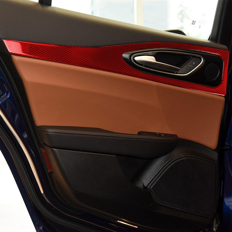 4 PCS / Set Carbon Fiber Car Door Panel Decorative Sticker for Alfa Romeo Giulia 2017-2019,Left and Right Drive Universal, Door Panel