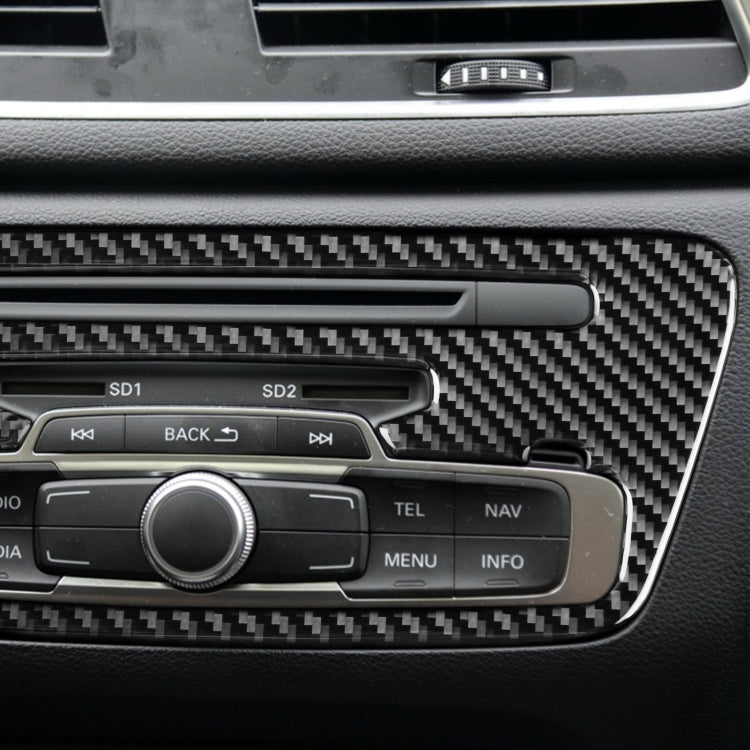 Carbon Fiber Car Central Control CD Panel Decorative Sticker for Audi Q3 2013-2018,Left and Right Drive Universal, Central Control CD Panel