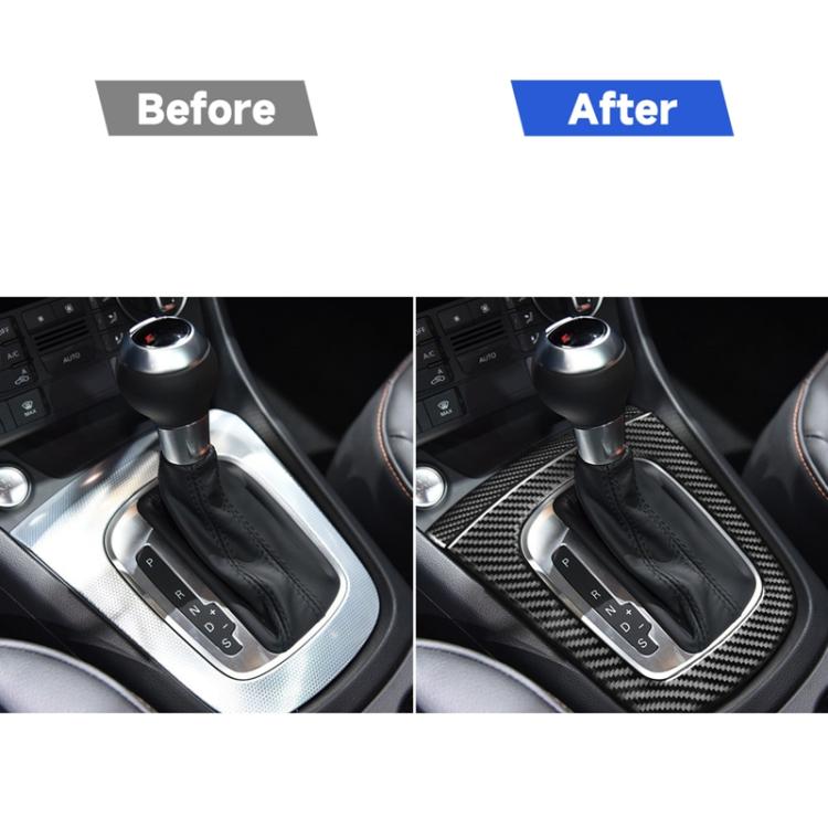2 PCS / SetCarbon Fiber Car Gear Panel Decorative Sticker for Audi Q3 2013-2018,Left and Right Drive Universal, Gear Panel