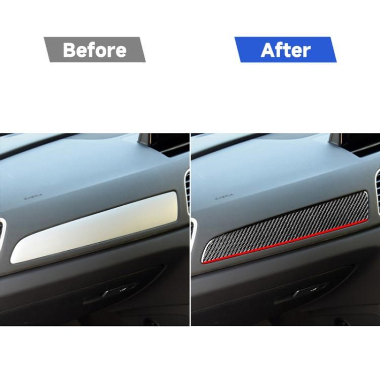 Carbon Fiber Car Co-pilot Trim Red Edge Decorative Sticker for Audi Q3 2013-2018,Right Drive, Co-pilot Trim Red Edge,Right Drive
