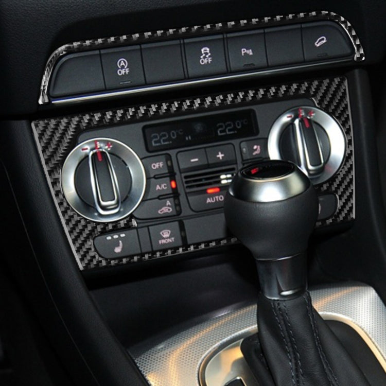 2 PCS / Set Carbon Fiber Car Air Conditioning Knob Frame Decorative Sticker for Audi Q3 2013-2018,Left and Right Drive Universal, Air Conditioning Knob Frame