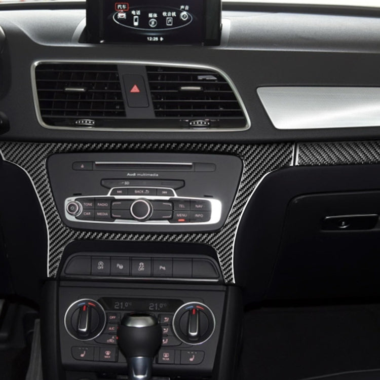2 PCS / Set Carbon Fiber Car Central Control CD Outside Frame Decorative Sticker for Audi Q3 2013-2018,Left Drive, Central Control CD Outside Frame,Left Drive