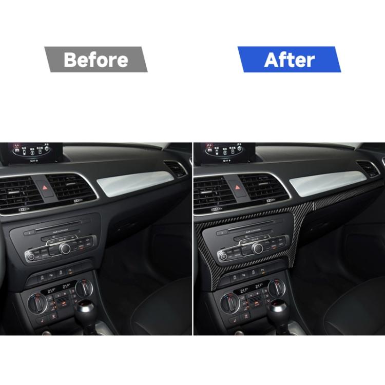 2 PCS / Set Carbon Fiber Car Central Control CD Outside Frame Decorative Sticker for Audi Q3 2013-2018,Left Drive, Central Control CD Outside Frame,Left Drive