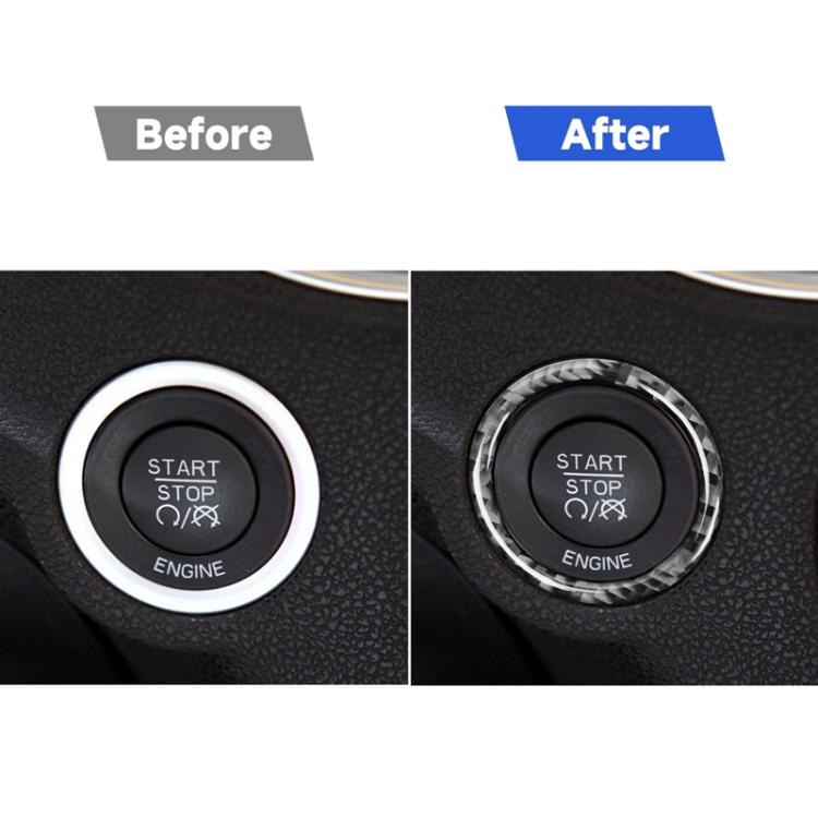Carbon Fiber Car Ignition Switch Outside Decorative Sticker for Dodge Challenger 2015 to Now, Left Driving, Ignition Switch Outside