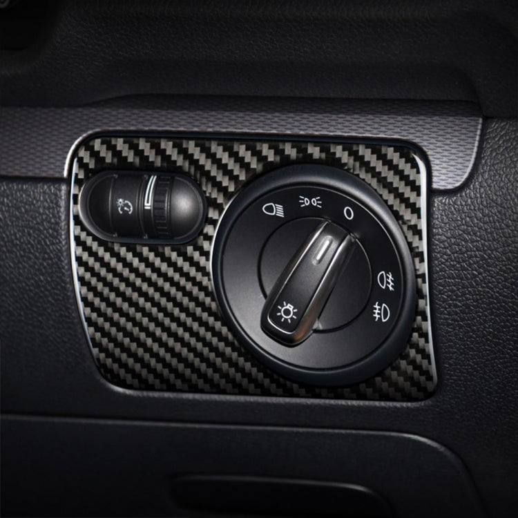 Carbon Fiber Car Headlight Switch Panel Decorative Sticker for Volkswagen Golf 6 2008-2012, Right Driving, Headlight Switch Panel, Right Driving